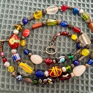 Colorful Glass Beaded Necklace